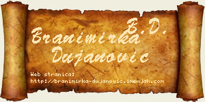 Branimirka Dujanović vizit kartica